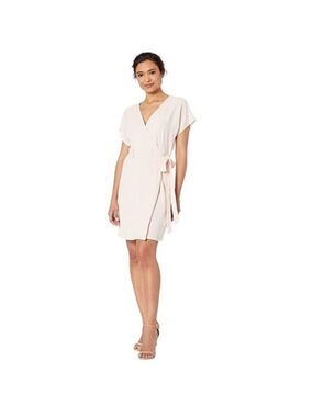 Bobeau Short Sleeve Crepe Wrap Dress